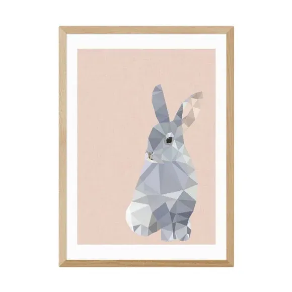 Animal Wall Print with Frame Options - Pink