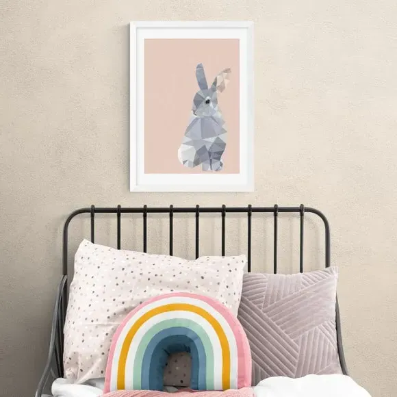 Animal Wall Print with Frame Options - Pink