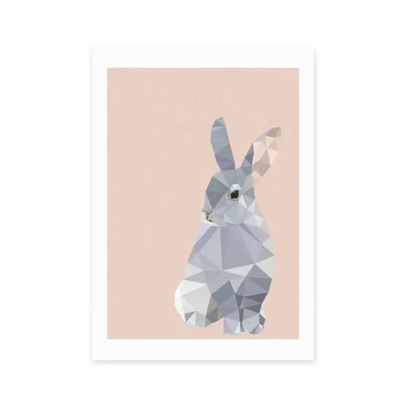 Animal Wall Print with Frame Options - Pink image
