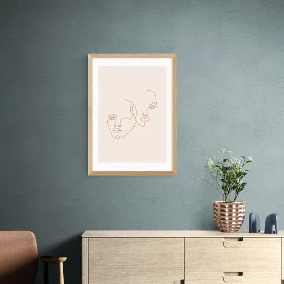 Attached Faces Art Print - Natural