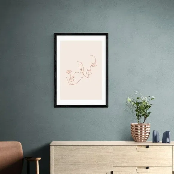 Attached Faces Art Print - Natural