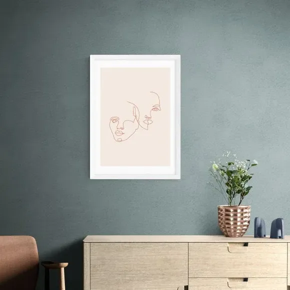 Attached Faces Art Print - Natural