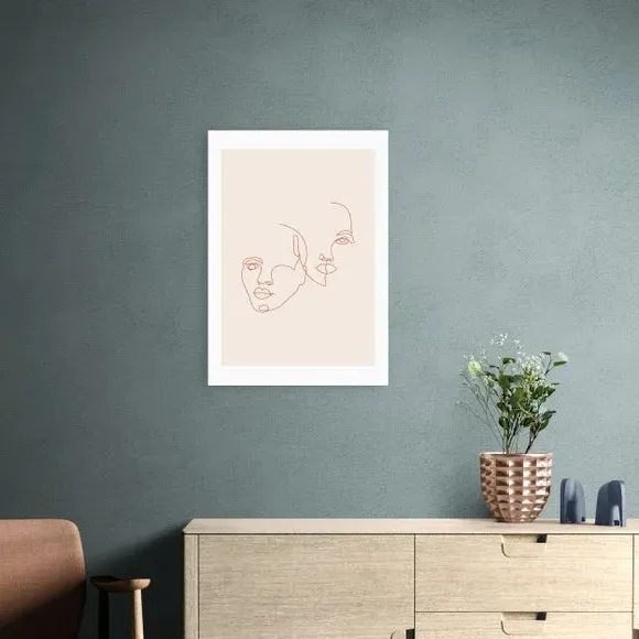 Attached Faces Art Print - Natural image