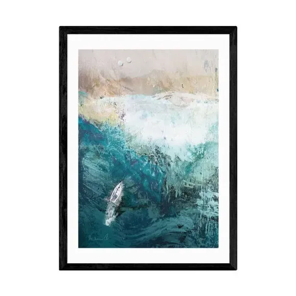 Azure Walk Art Print - Navy, Archival Paper