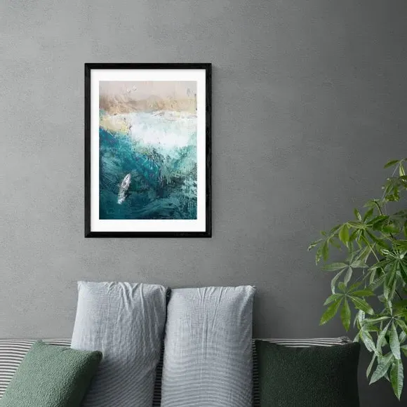 Azure Walk Art Print - Navy, Archival Paper