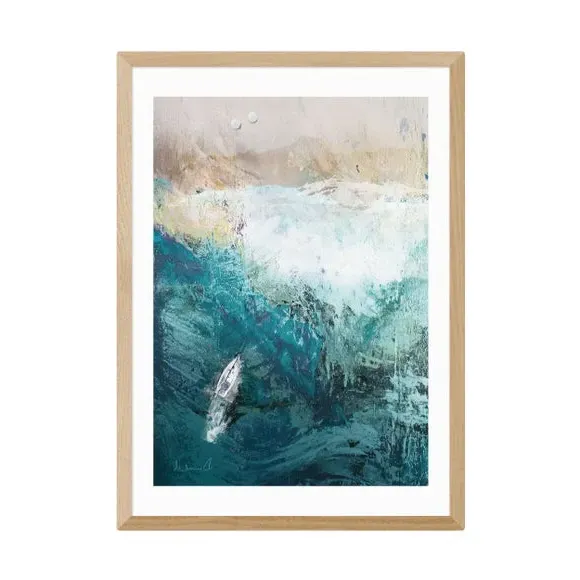 Azure Walk Art Print - Navy, Archival Paper
