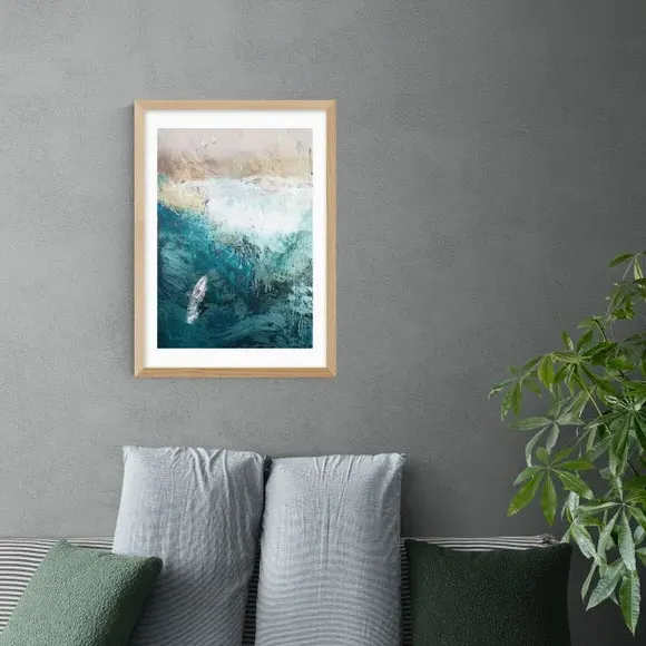 Azure Walk Art Print - Navy, Archival Paper