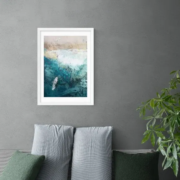 Azure Walk Art Print - Navy, Archival Paper