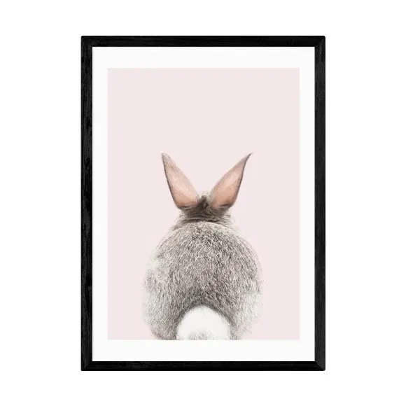 Baby Bunny Tail Wall Print - Pink