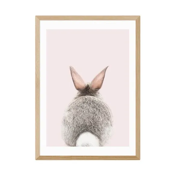 Baby Bunny Tail Wall Print - Pink