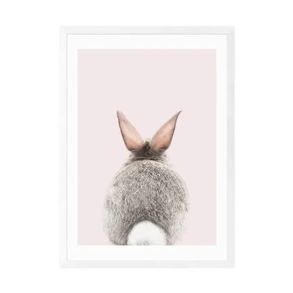 Baby Bunny Tail Wall Print - Pink