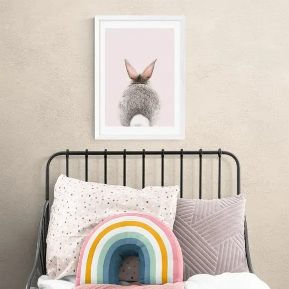 Baby Bunny Tail Wall Print - Pink