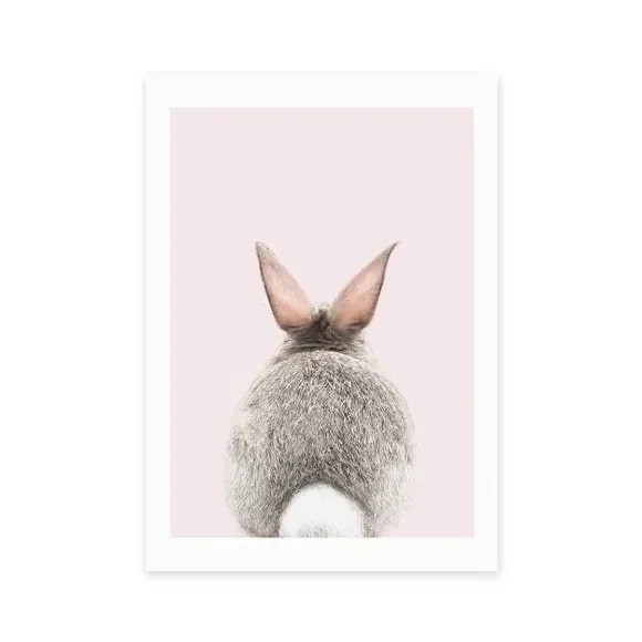 Baby Bunny Tail Wall Print - Pink image