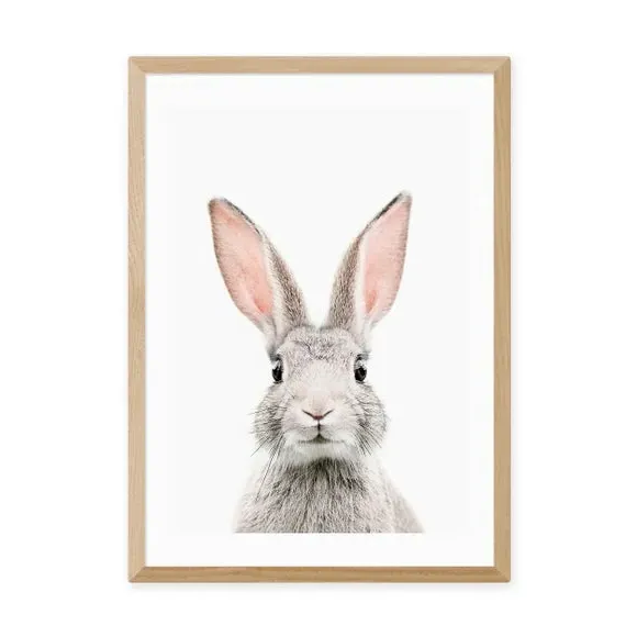 Baby Bunny Wall Print - White