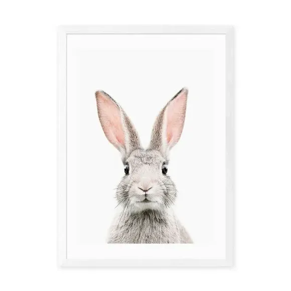 Baby Bunny Wall Print - White