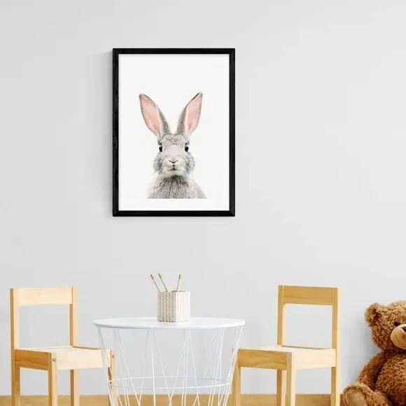 Baby Bunny Wall Print - White