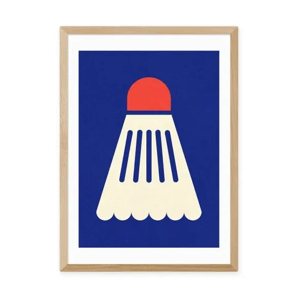 Badminton Wall Print - Navy, Paper