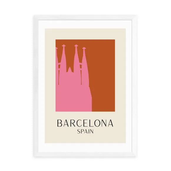 Barcelona Art Print - Red