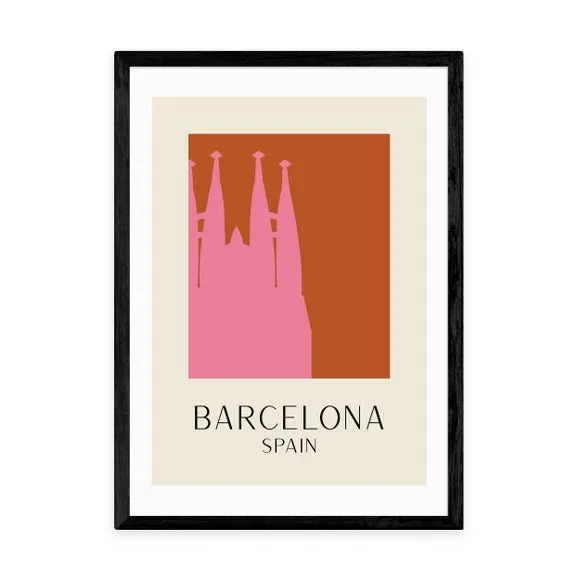 Barcelona Art Print - Red