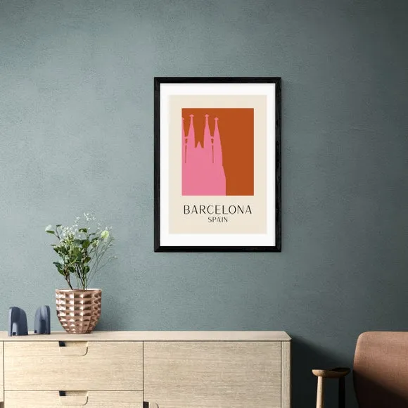 Barcelona Art Print - Red