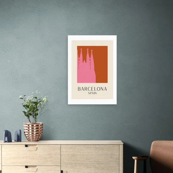 Barcelona Art Print - Red image