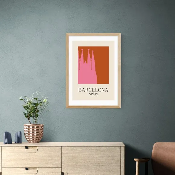 Barcelona Art Print - Red