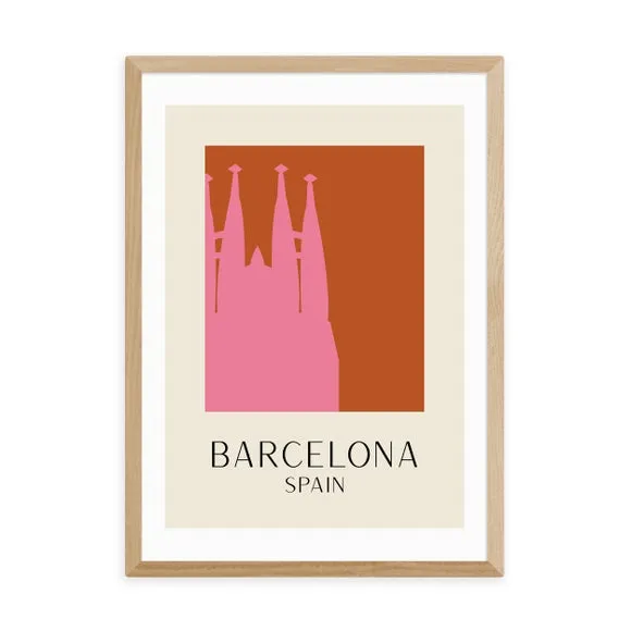 Barcelona Art Print - Red