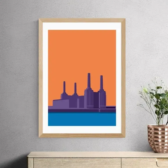 Battersea Power Station Art Print - Orange