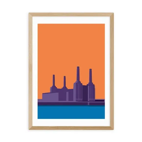 Battersea Power Station Art Print - Orange