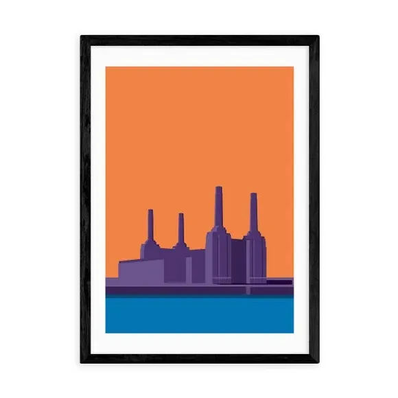 Battersea Power Station Art Print - Orange