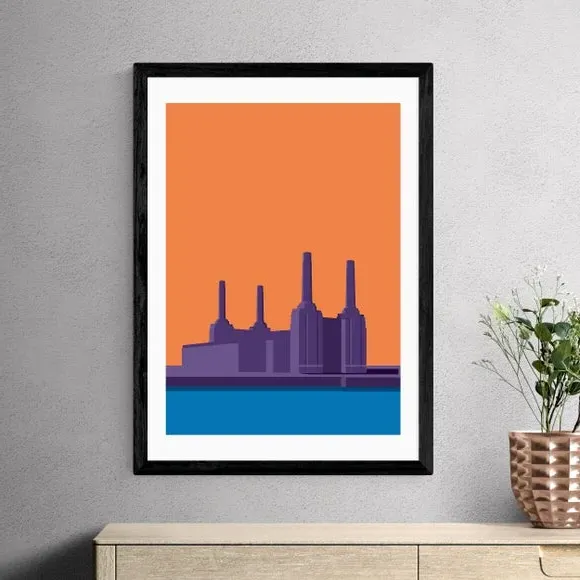 Battersea Power Station Art Print - Orange