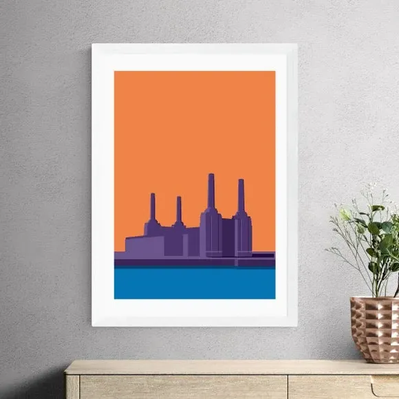 Battersea Power Station Art Print - Orange