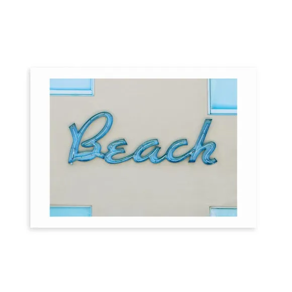 Beach Art Print with Frame Options - Blue