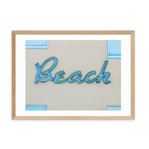 Beach Art Print with Frame Options - Blue