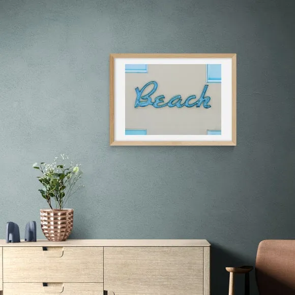Beach Art Print with Frame Options - Blue