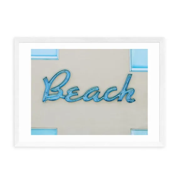 Beach Art Print with Frame Options - Blue