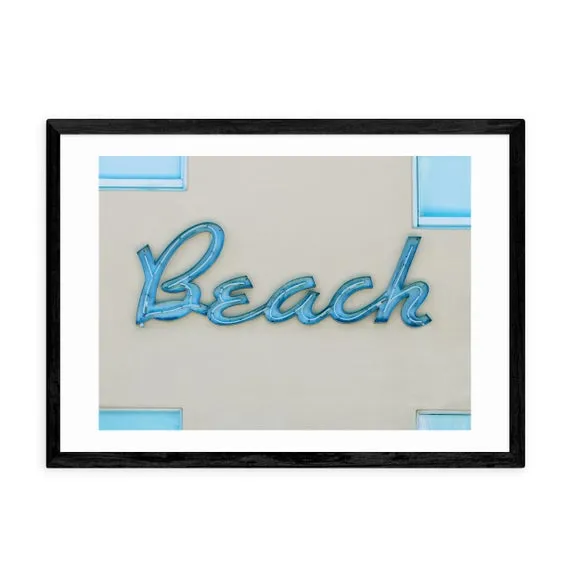 Beach Art Print with Frame Options - Blue