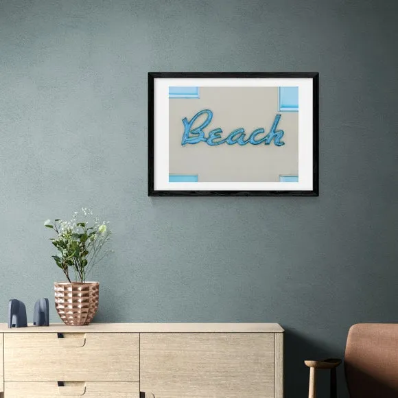 Beach Art Print with Frame Options - Blue