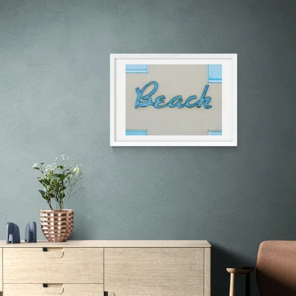 Beach Art Print with Frame Options - Blue