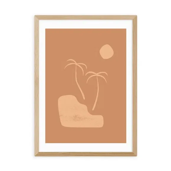 Beach Palms Wall Print - Brown