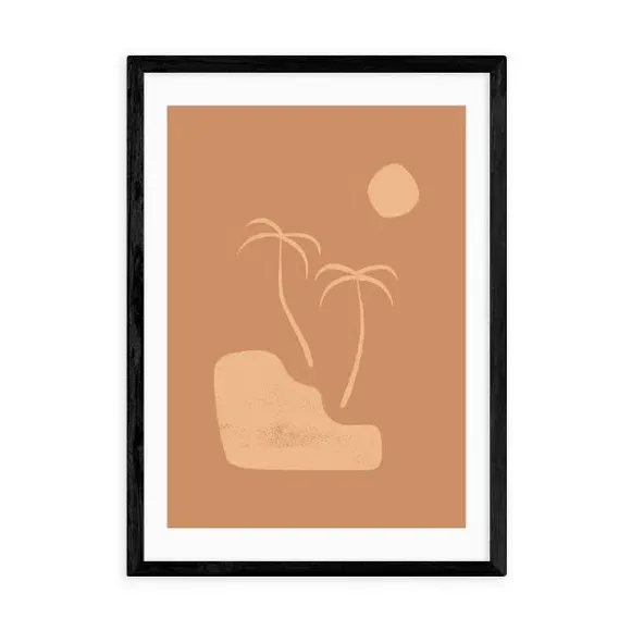 Beach Palms Wall Print - Brown