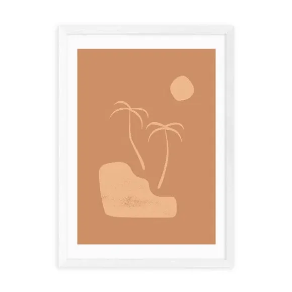 Beach Palms Wall Print - Brown