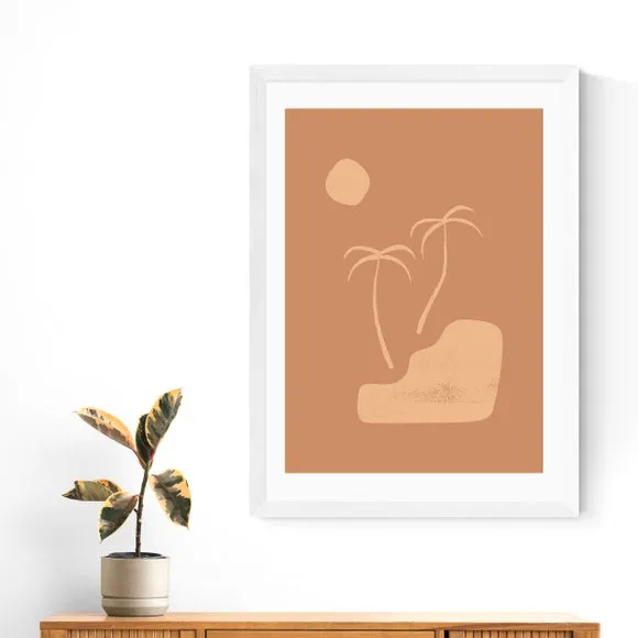 Beach Palms Wall Print - Brown