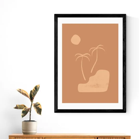 Beach Palms Wall Print - Brown