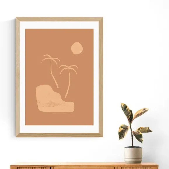 Beach Palms Wall Print - Brown
