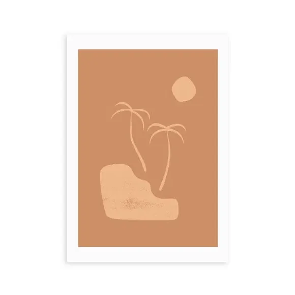 Beach Palms Wall Print - Brown