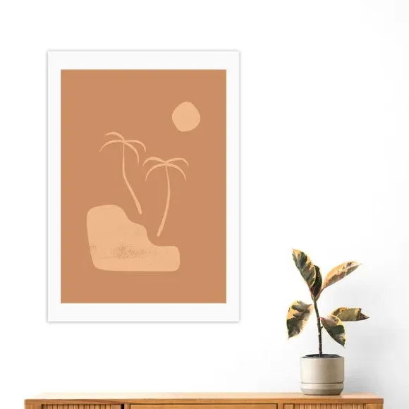 Beach Palms Wall Print - Brown image