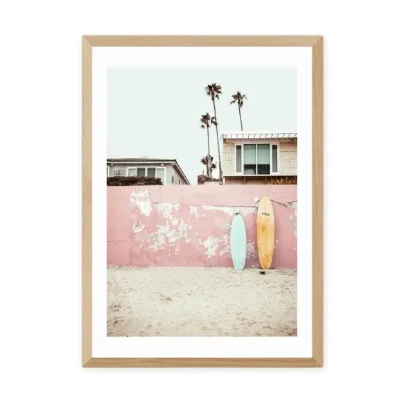 Beach Photography Print - Pink, Archival Paper