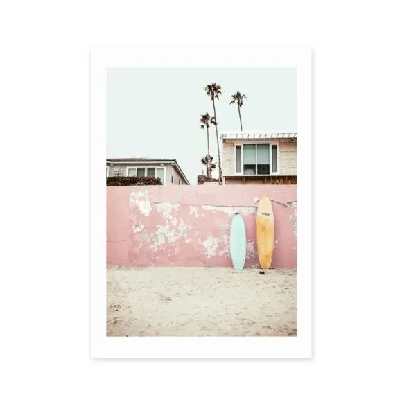 Beach Photography Print - Pink, Archival Paper image