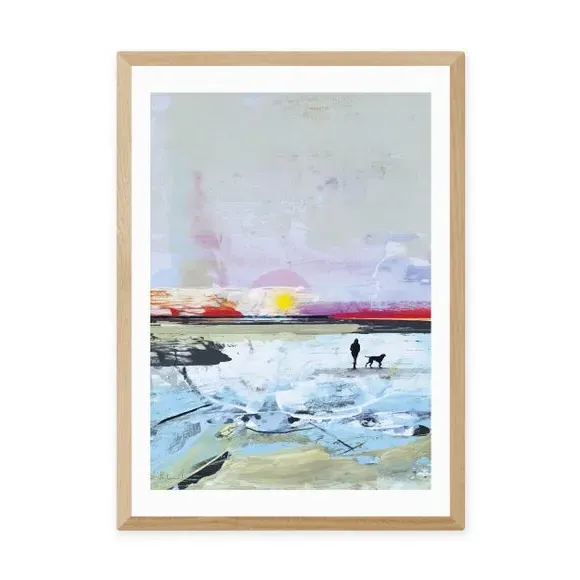 Beach Walk Art Print - Multicolor, Paper
